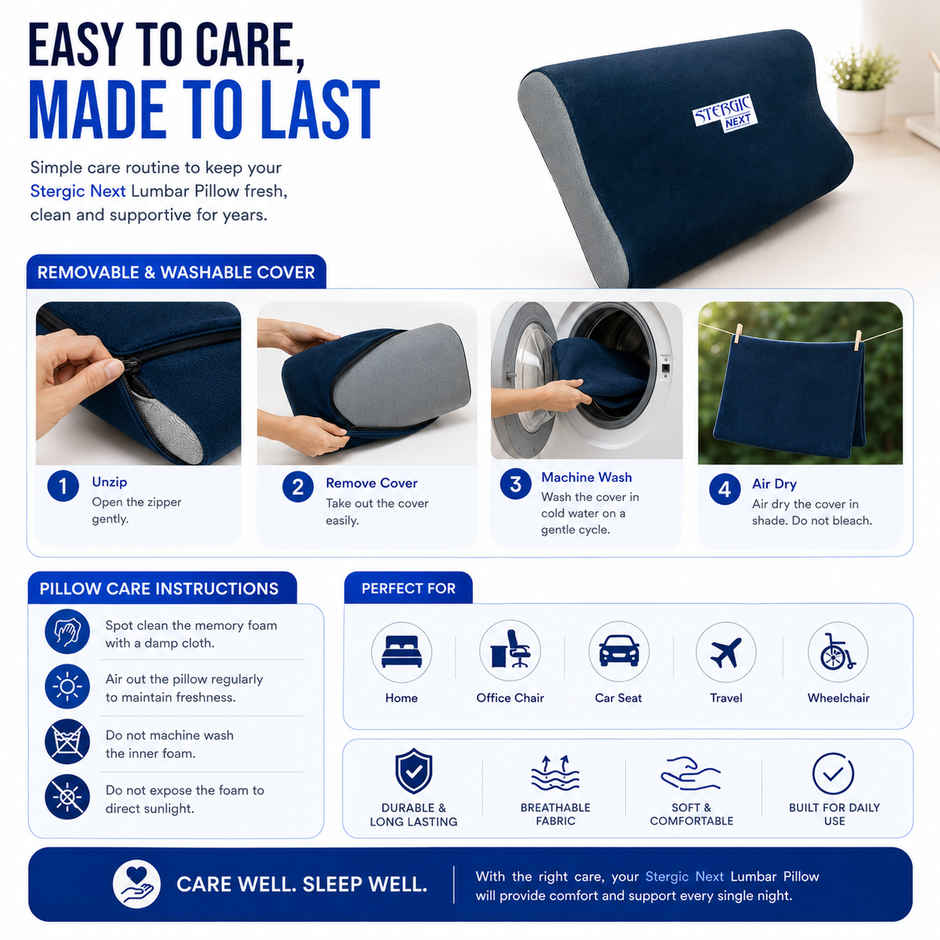 Stergic Next Cervical Pillow For Neck And Shoulder Pain Relief Ergonomic Memory Foam Pillow - Assorted