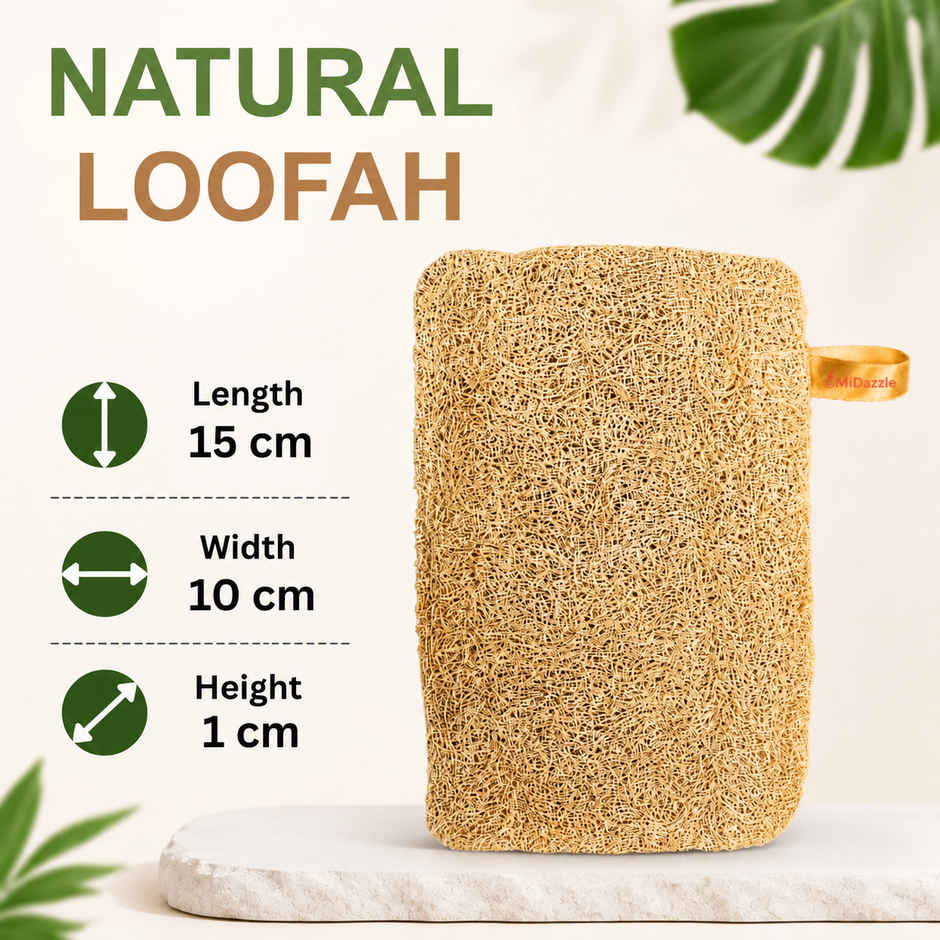 Midazzle 100% Natural Body Scrubber Organic Loofah for Bathing | Square | MIOL6105