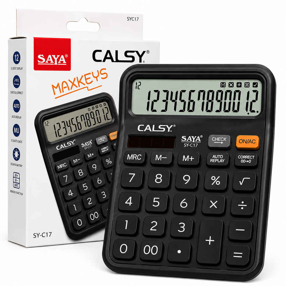 Saya Calsy Calculator with MaxKeys Large Display for Office | School & Home Use | SY-C17