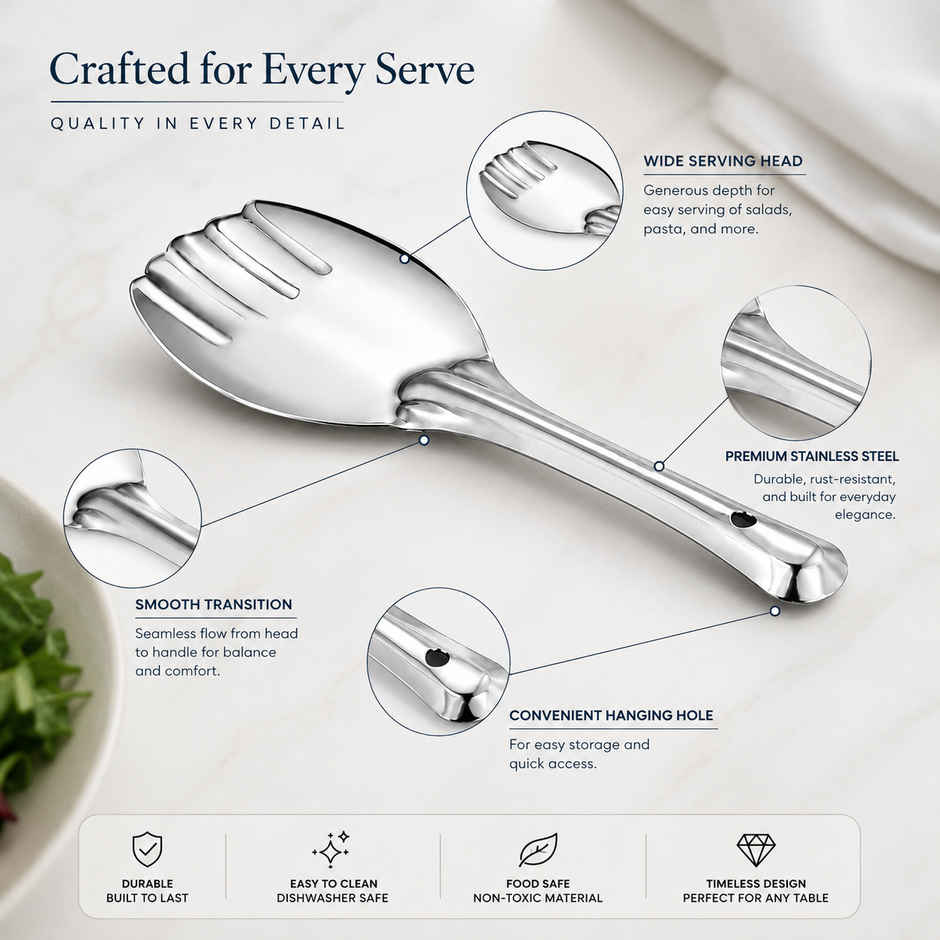 Petals Stainless Steel Cooking/Serving/Spoon Spatula - Rice Server