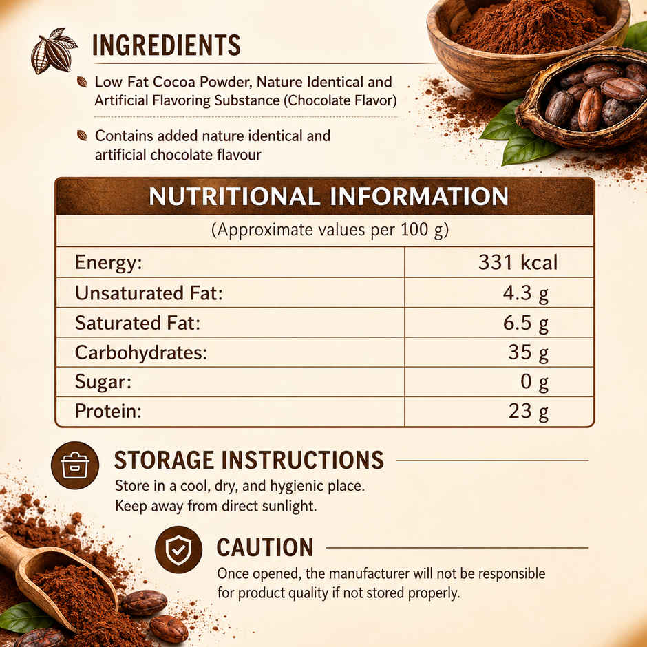 Creamooz Cocoa Powder 50g | Rich Cocoa for Baking & Desserts