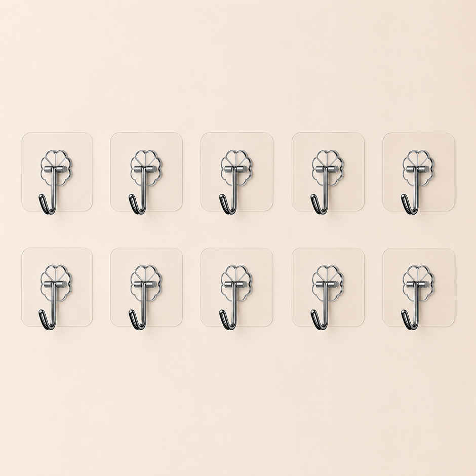 Daluci Strong Adhesive Hook For Home-Office and Kitchen Use | Pack Of 10