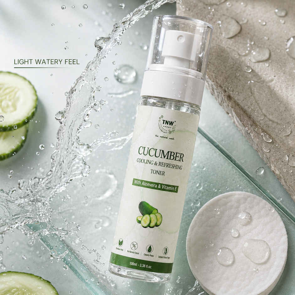 TNW The Natural Wash Cucumber Toner for Cleansing & Refreshing Skin Pore Tightening Toner with Spray Combo