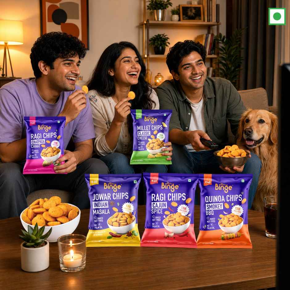 The Healthy Binge Quinoa Baked Chips Smokey Bbq |High Protein And Fibre