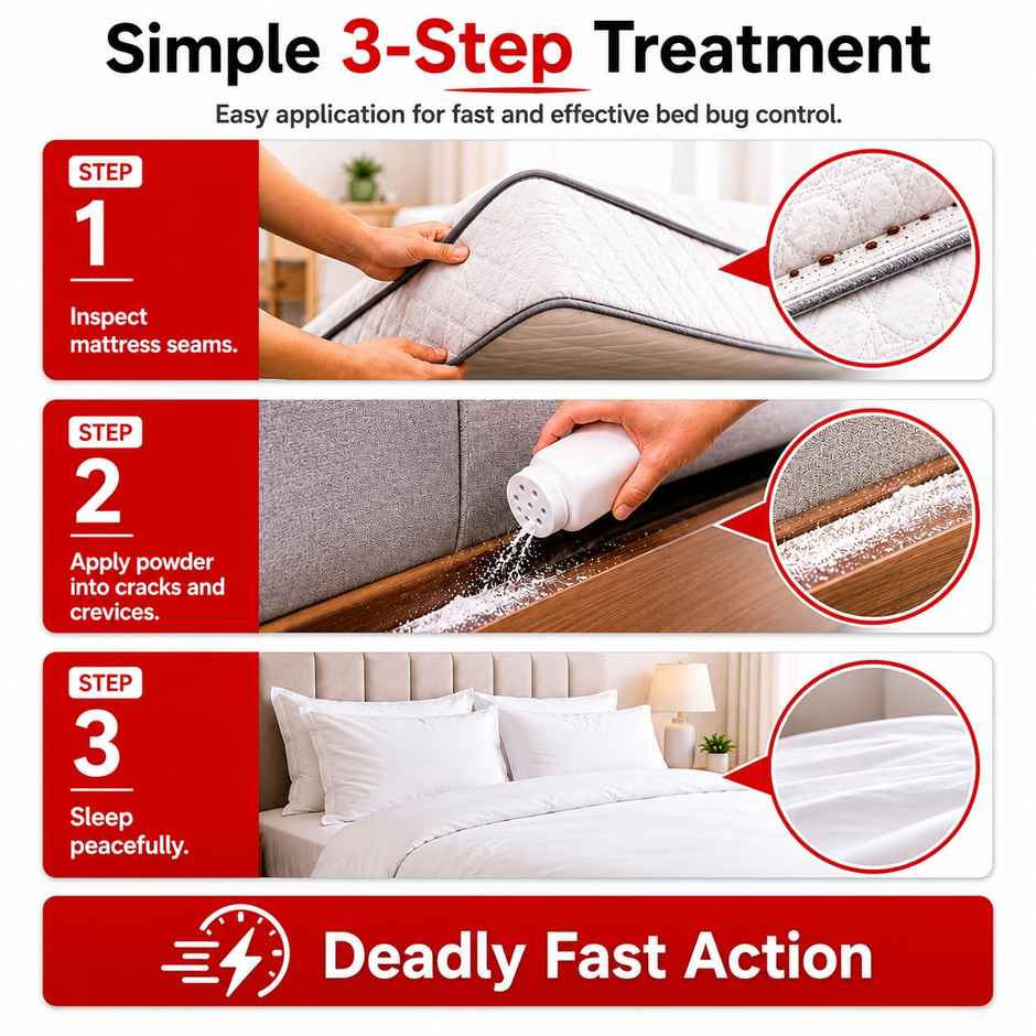 Bed Bug Killer Powder, Makes 5 Liters - 5 x 15 Grams |Pack of 5
