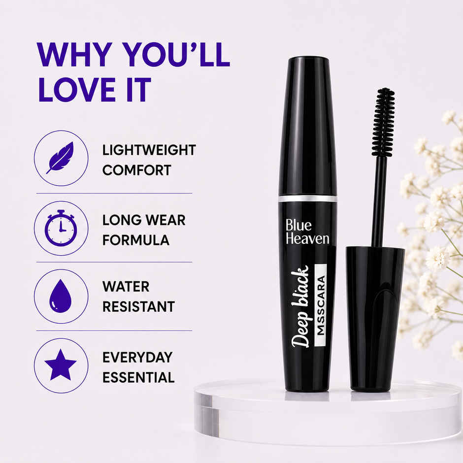 Blue Heaven Deep Black Mascara | Waterproof & Smudgeproof