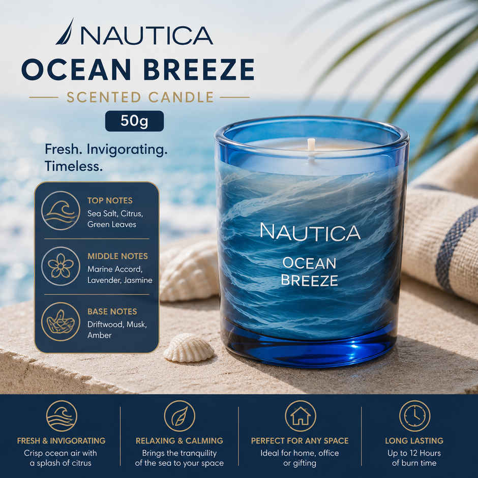 Nautica Scented Candle Gift Box | Ocean Breeze & Midnight Leather