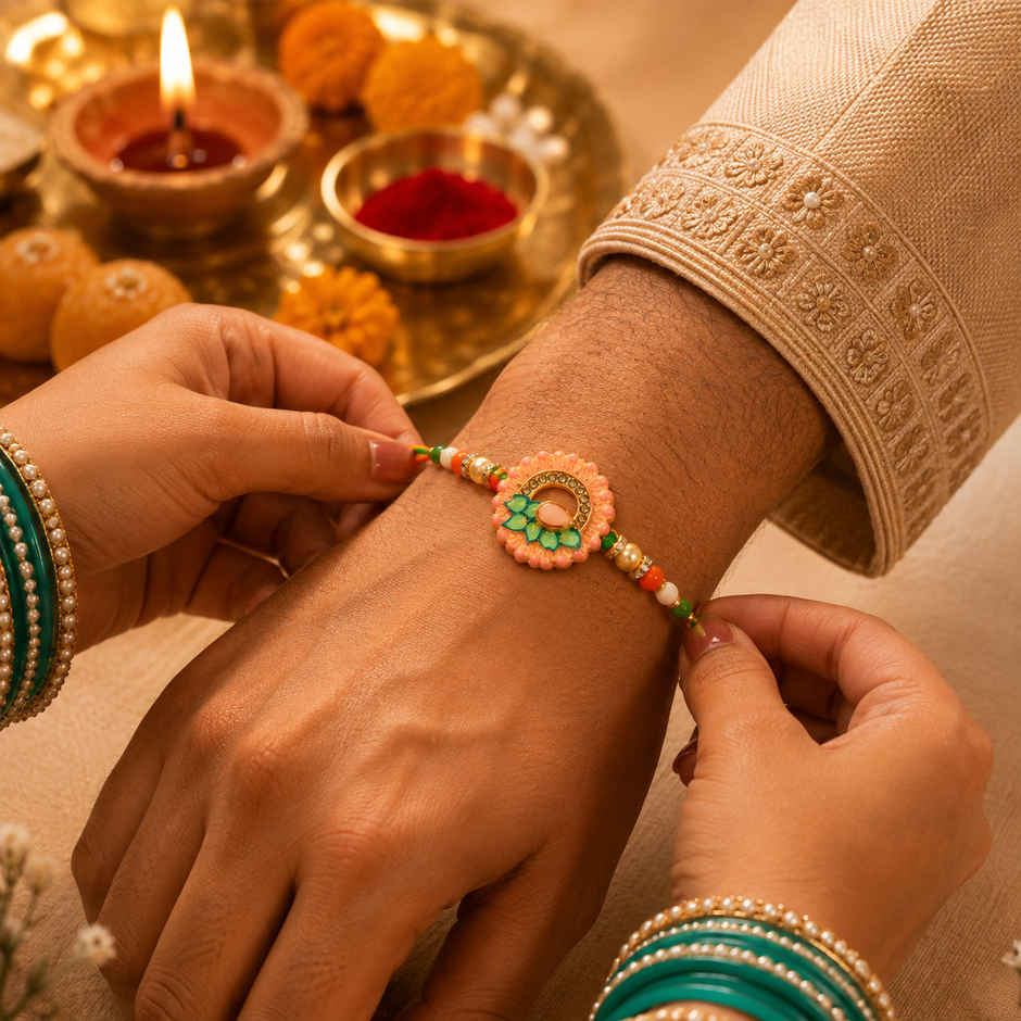 Bhaiya Bhabhi Rakhi | Peacock | AZ-76 | Avyaan Rakhi