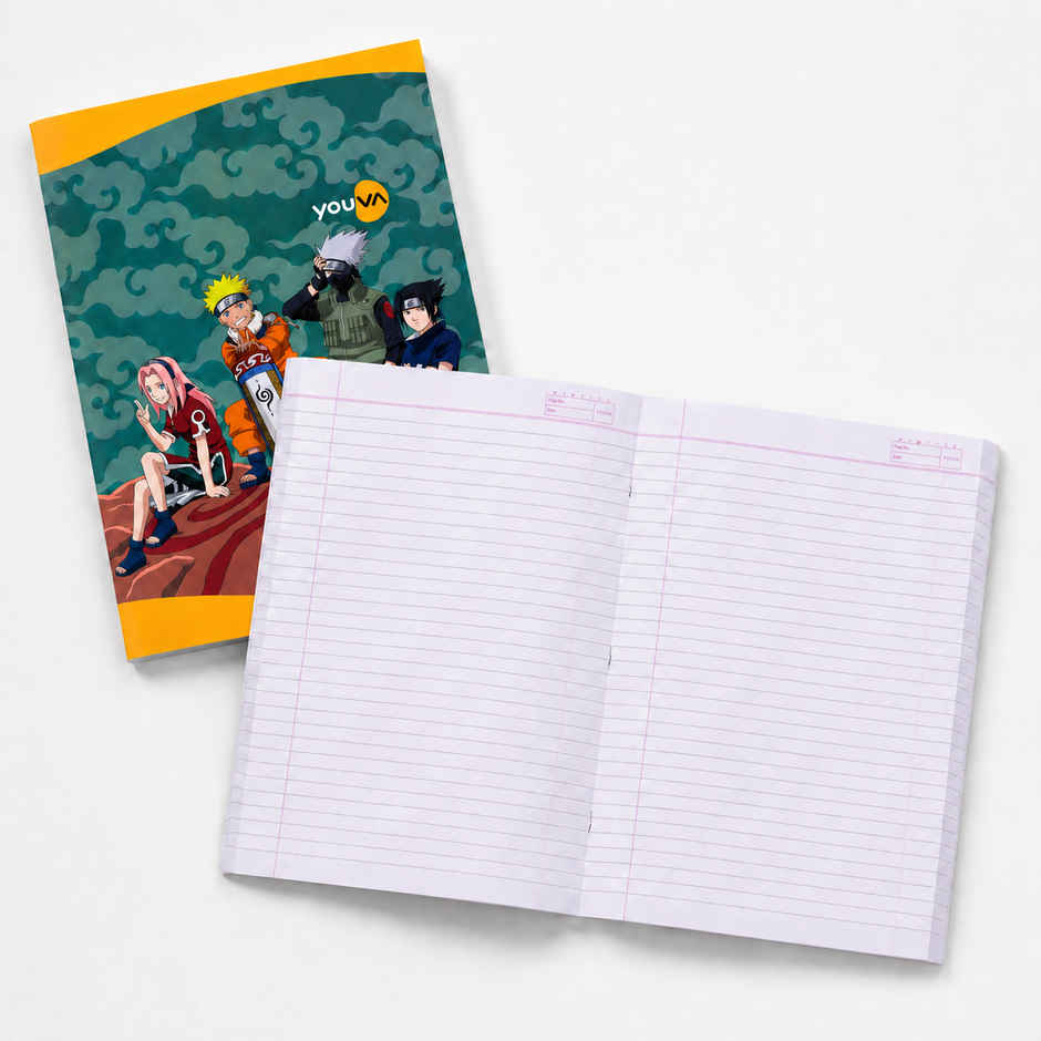 Youva by Navneet Naruto Long Notebook | A4 Size | 21 x 29.7 cm | Single Line | 172 Pages