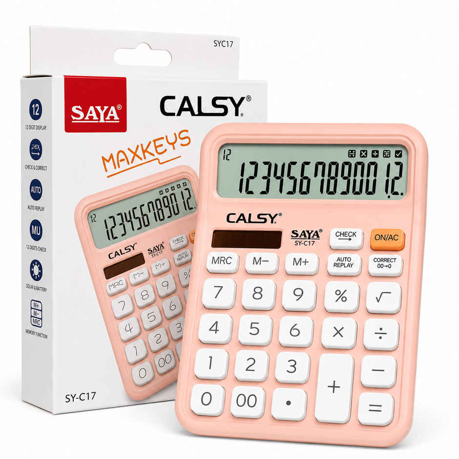 Saya Calsy Calculator with MaxKeys Large Display for Office | School & Home Use | SY-C17