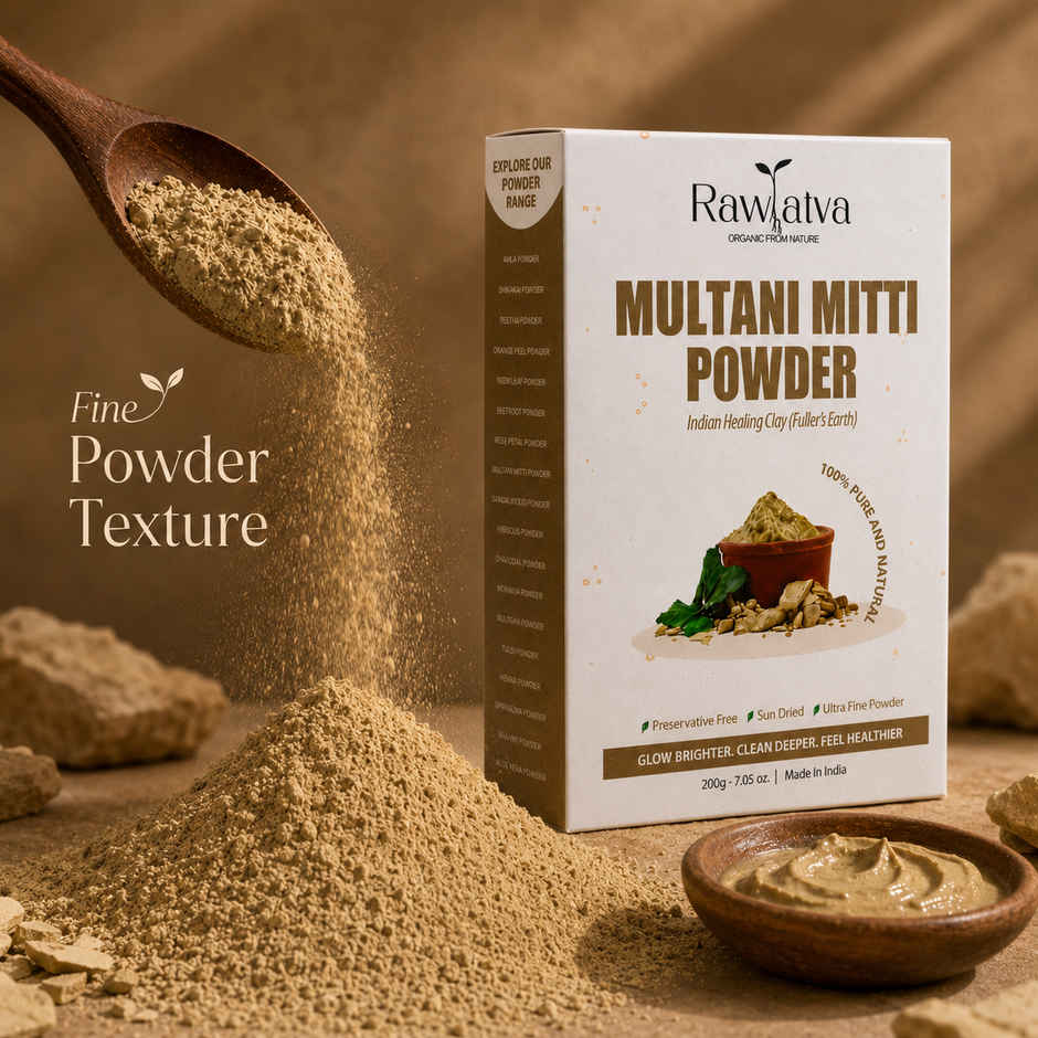 Rawtatva | Multani Mitti Powder For Skin And Hair | Controls Acne & Excess Oil