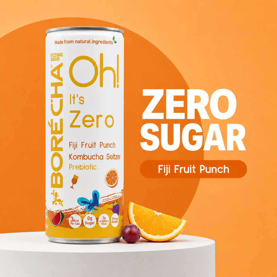 Borecha Fiji Fruit Punch Zero Sugar Kombucha Seltzer
