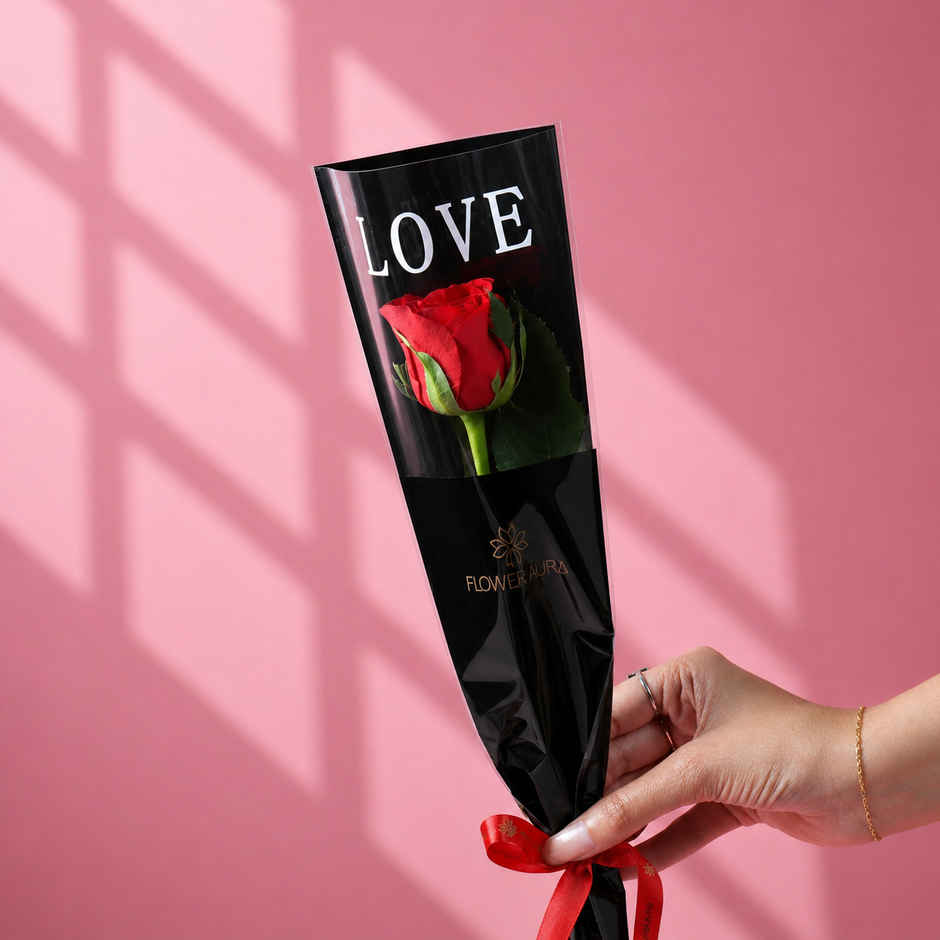 Choco Lava Cake + FlowerAura Signature Red Rose