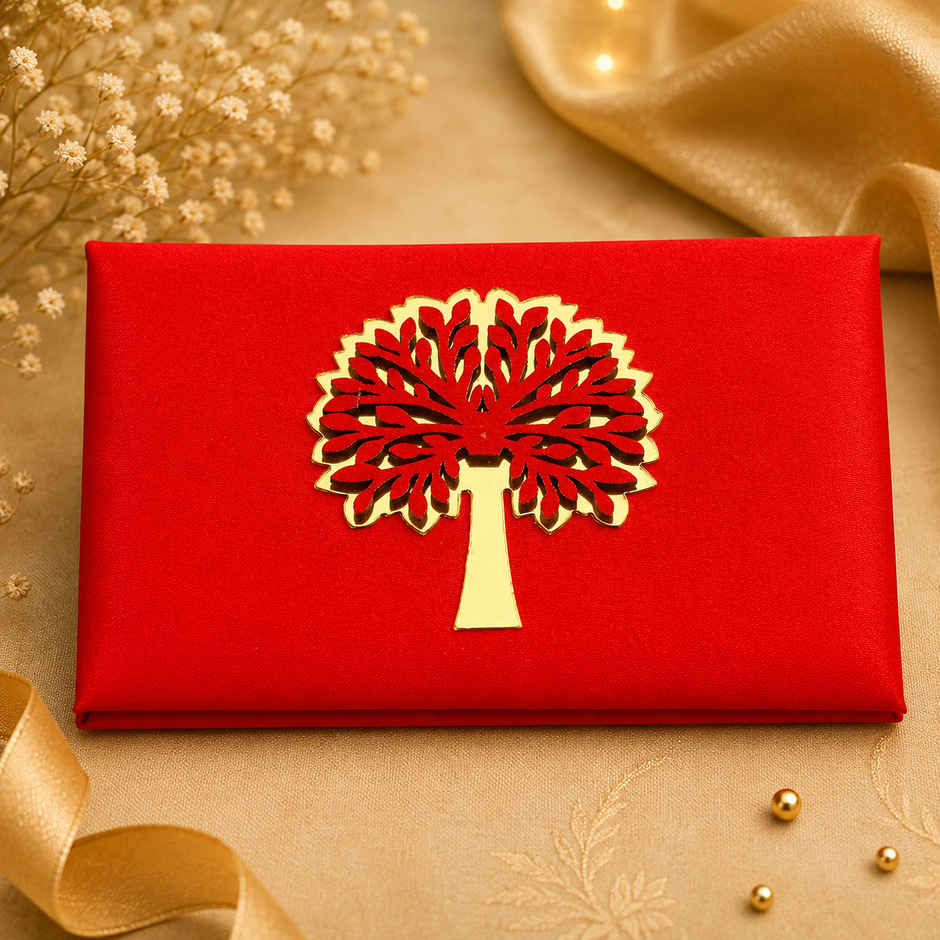 Archies Red Fabric Shagun Envelope