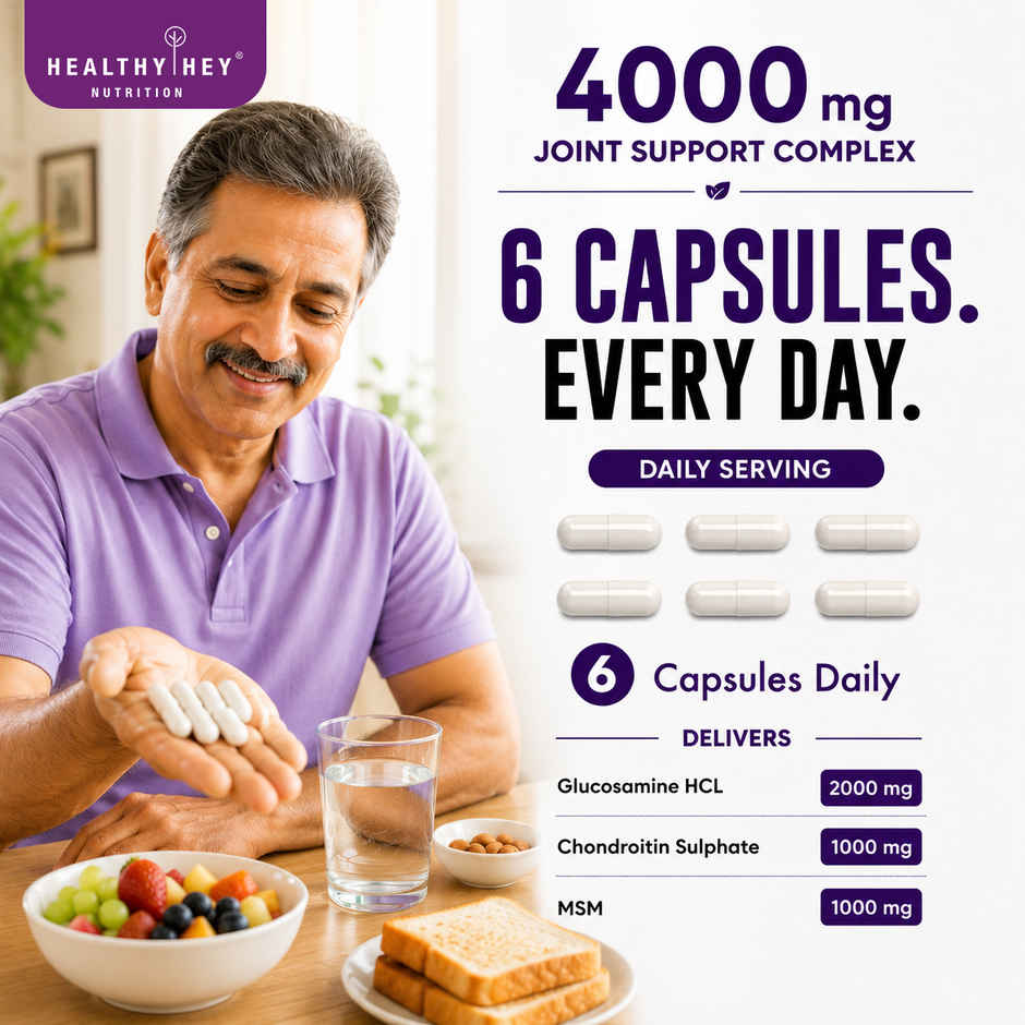 HealthyHey Nutrition Double Strength Glucosamine Chondroitin & MSM | Cartilage Support | 4000 mg