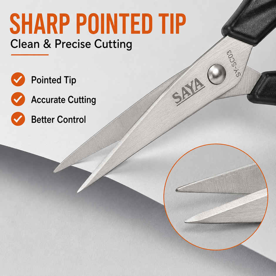 Saya Small Scissors 4.25 inch | Multipurpose Cutting Shears for Home, Office, School & Crafts