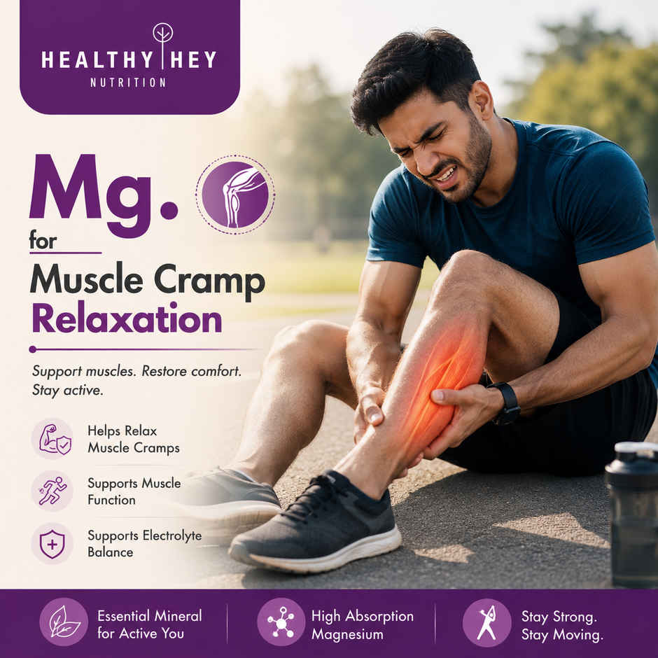 HealthyHey Nutrition Magnesium Glycinate | High Absorption | For Sleep, Cramps & Nerve Health | Veg