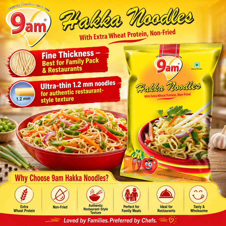 9am Hakka Noodles, Family pack ,Quick & Easy Cooking