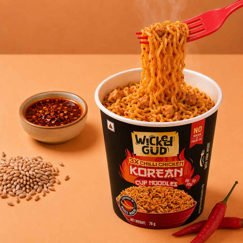 Wickedgud 3X Chilli Chicken Korean Instant Cup Noodles