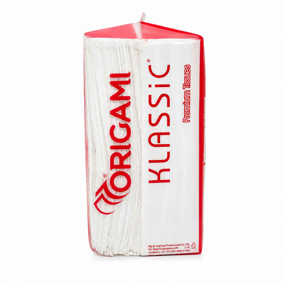 Origami Klassic Plain Paper Napkins Pack of 1 - 100 Pulls,1 Ply