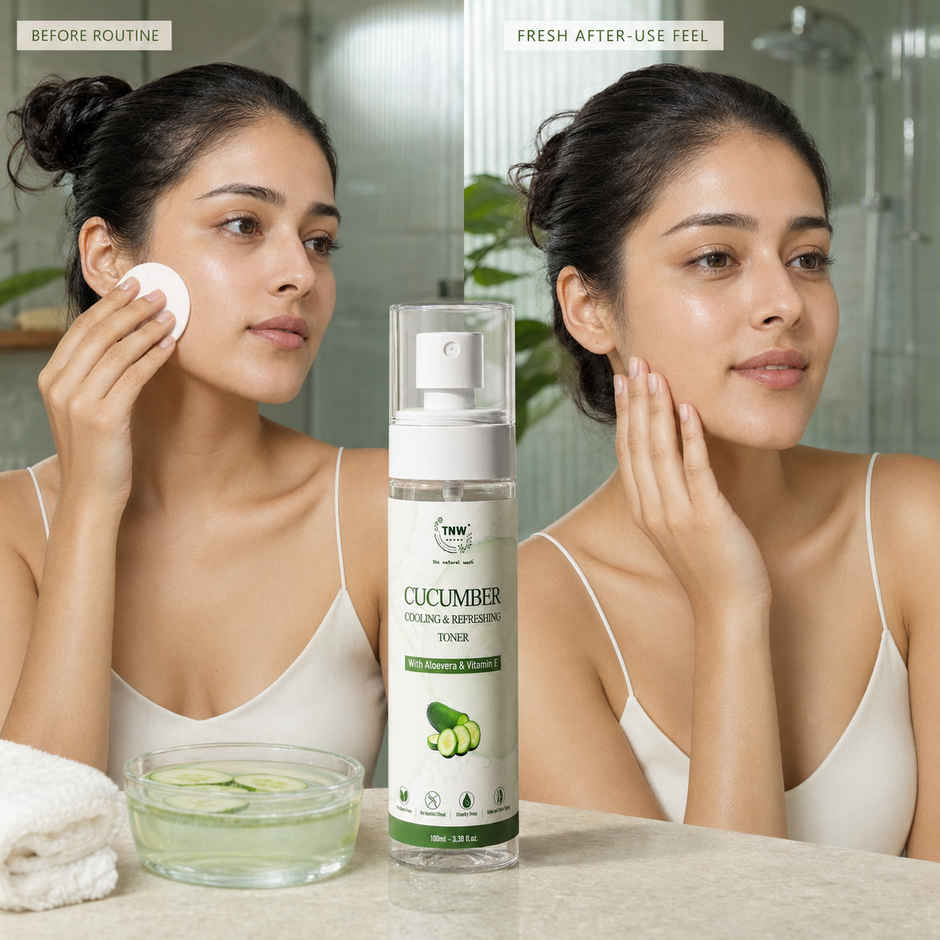 TNW The Natural Wash Cucumber Toner for Cleansing & Refreshing Skin Pore Tightening Toner with Spray Combo