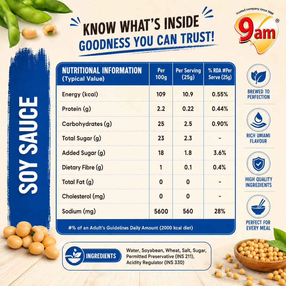 9am Soya Sauce, Rich & Flavourful Cooking Sauce