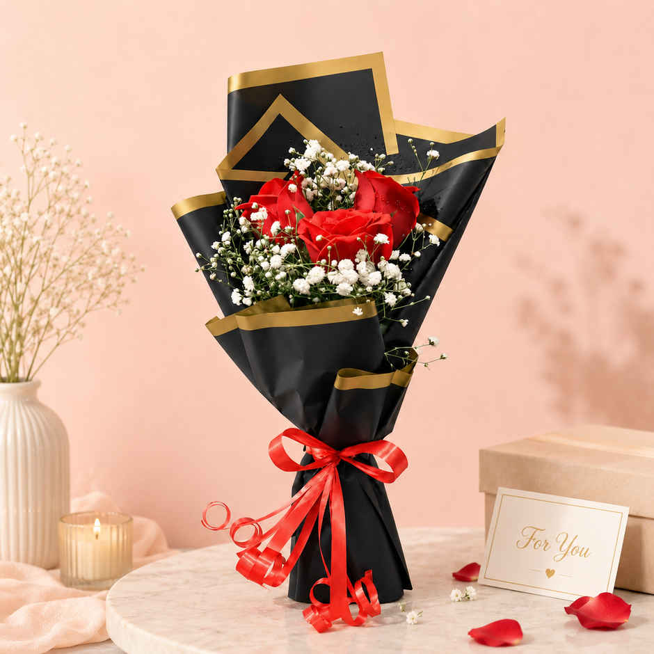 3 Red Rose Bouquet | Gifting