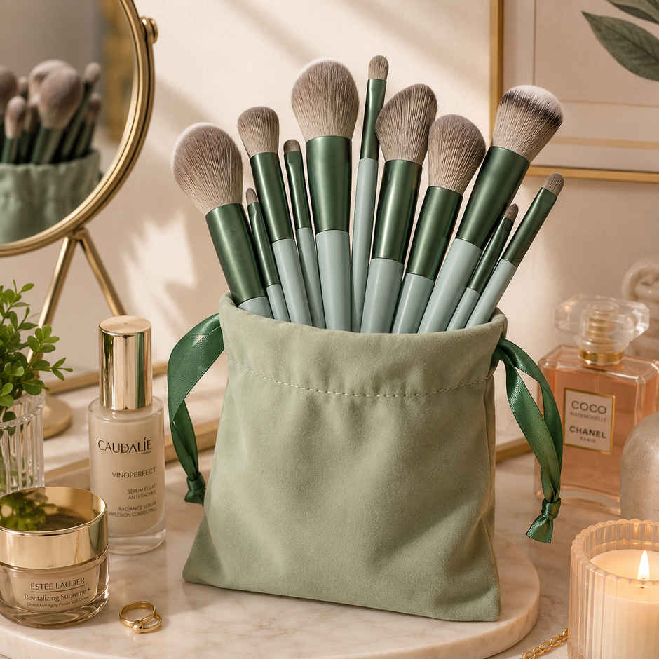 Perpetual Mart Makeup Brush & Puff Set for Face Makeup