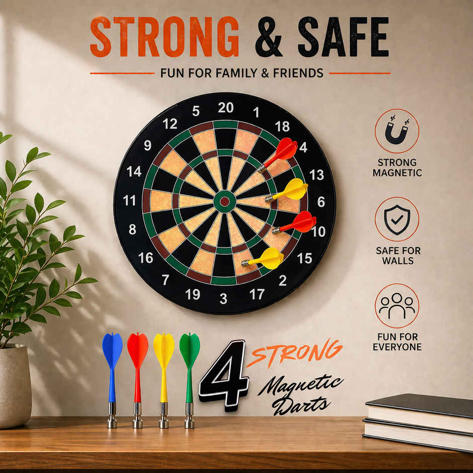 Fablue Magnetic Dart Plastic Board Game for Kids with 4 Darts