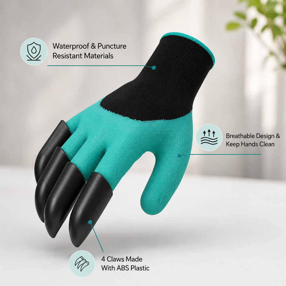 Daluci Heavy Duty Garden Gloves With Abs Claws For Pruning and Digging | 1 Pair