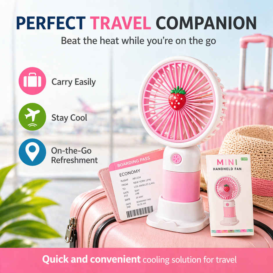 Fablue Multicolor Mini Handheld Fan | Rechargeable Portable Cooling Fan