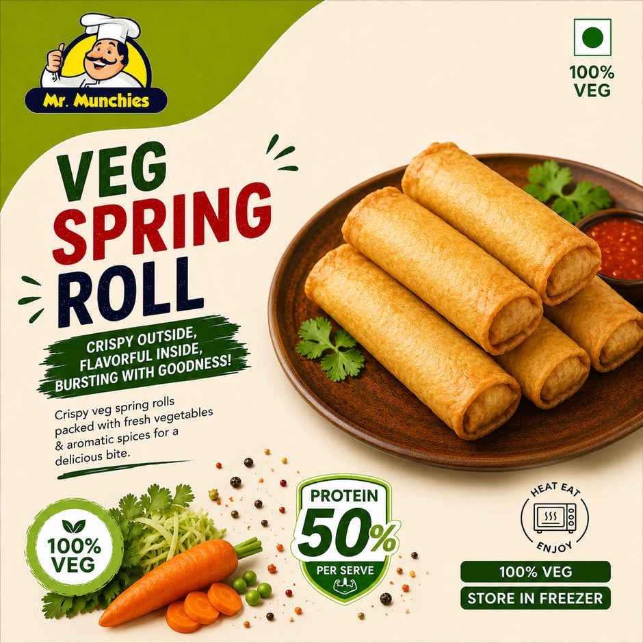 Mr. Munchies Veg Spring Roll  | 20g Protein