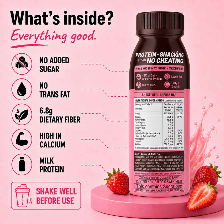 RiteBite Max Protein Berry Blush 26g Protein Milkshake