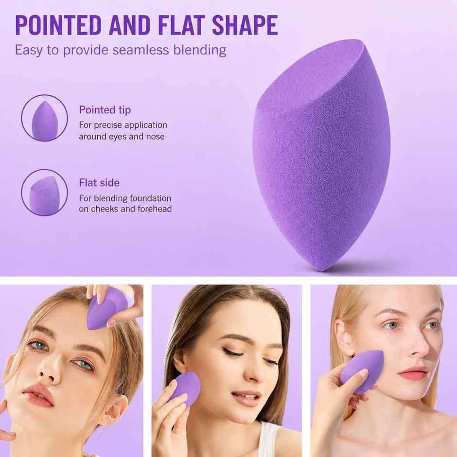 Bronson Professional Purple Beauty Blender Makeup Sponge Applicator Puffs | Shape May Vary