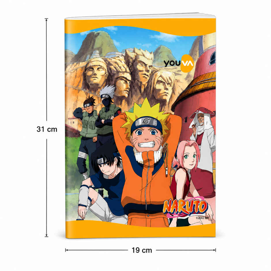 Youva by Navneet Naruto Long Notebook | 19 x 31 cm | Unruled | 160 Pages