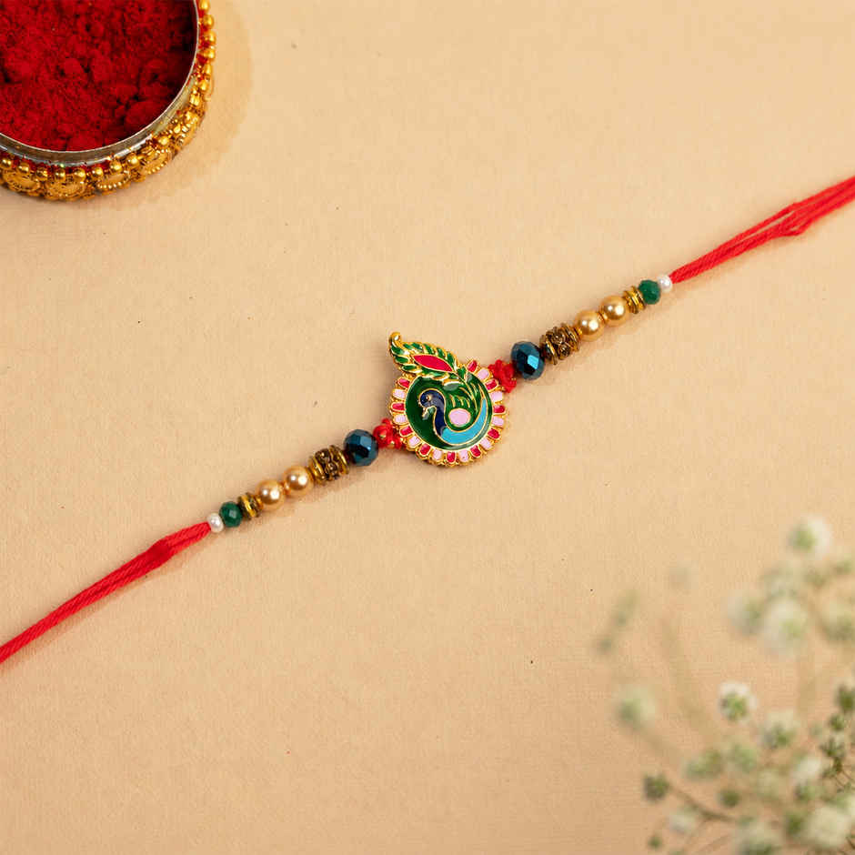 Royal Peacock Meenakari Rakhi for Brother | Pack of 1 | Tomuncle