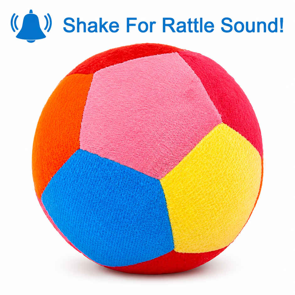 DearJoy Baby Soft Ball With Rattle Sound - Multicolour