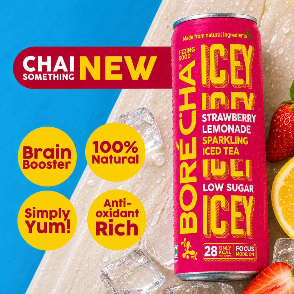 Borecha Low Sugar Strawberry Lemon Sparkling Iced Tea