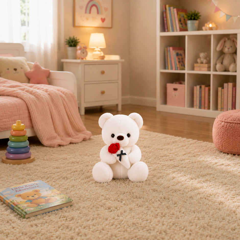Dearjoy Teddy Bear With Rose 28 cm
