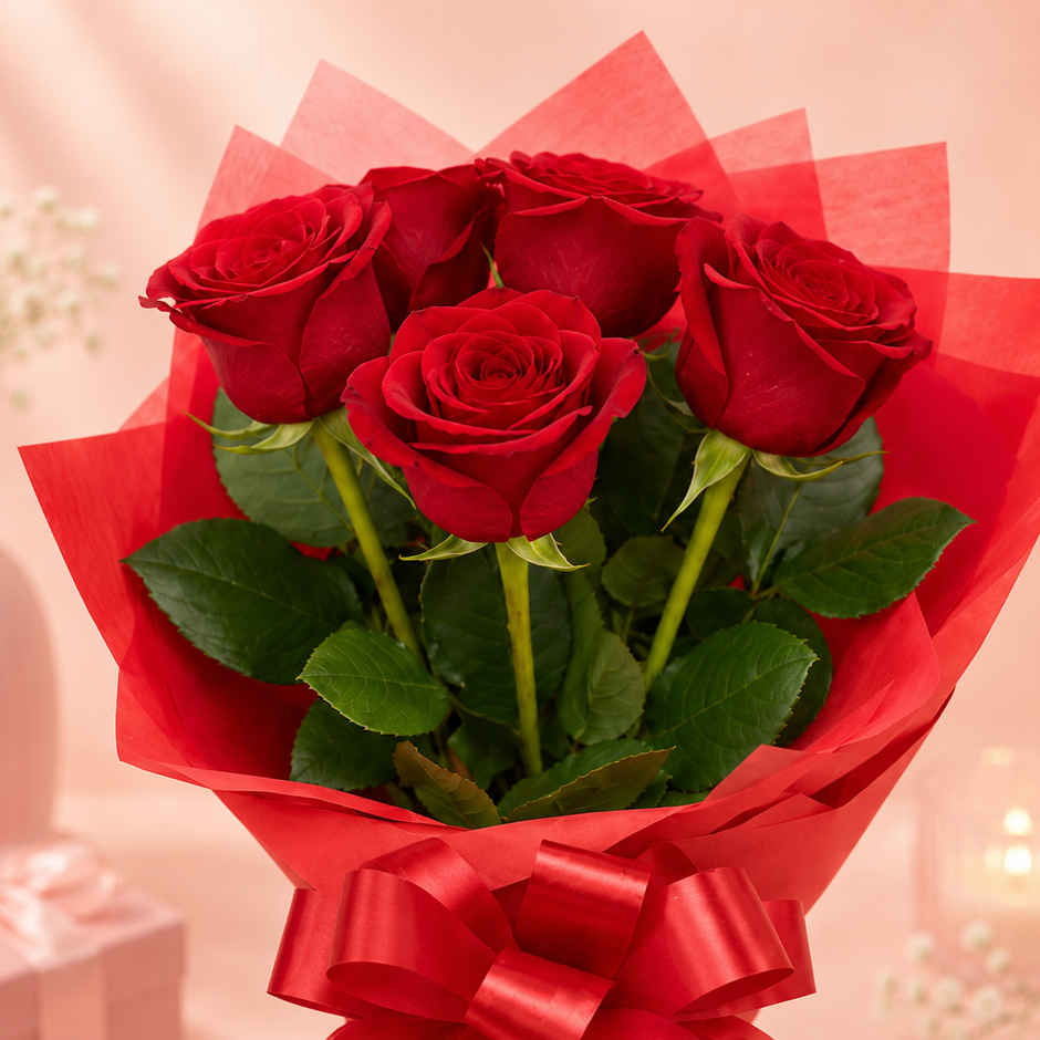 5 Red Rose Bouquet | Gifting