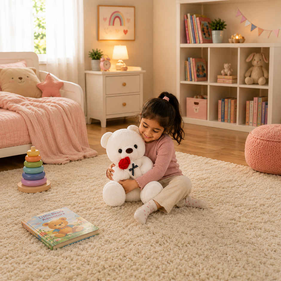 Dearjoy Teddy Bear With Rose 28 cm