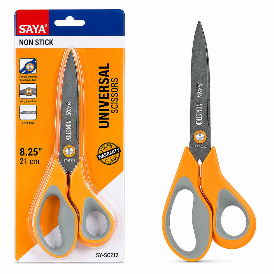 Saya Non-Stick Scissors | Multipurpose Cutting Shears with Non-Stick Coating for Office & Crafts