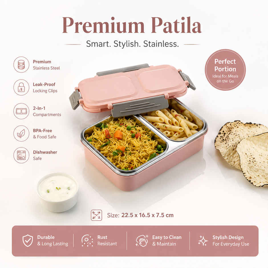 Jensons Two Compound Lunch Box(202) Bpa Free - Assorted