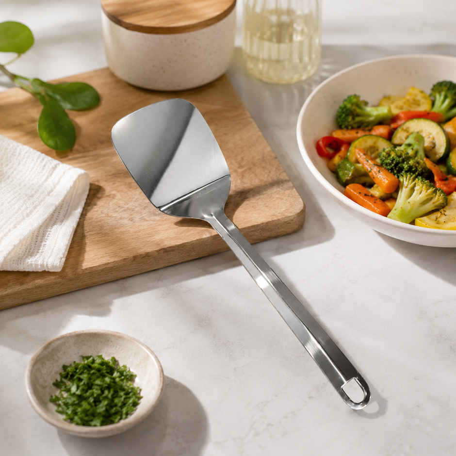 Petals Steel Mini Cooking/Serving/Spoon/Spatula-Dosa Palta/Taveta/Turner/Khurpi