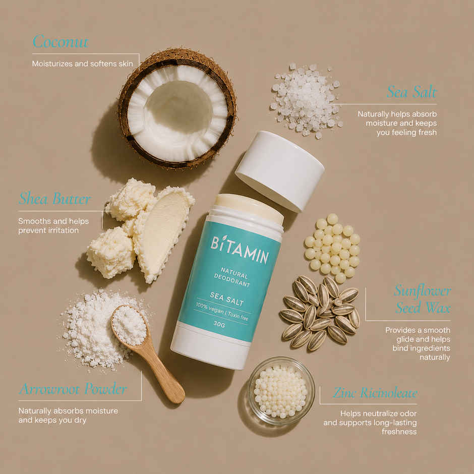 BITAMIN 5% Vitamin C Underarm Roll On | Sea Salt