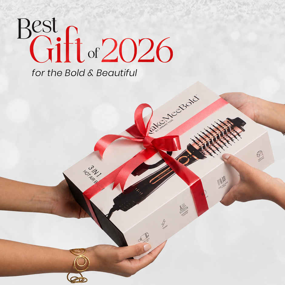 Urban Yog 3-In-1 Hot Air Brush | Dryer, Straightener & Volumizer, 1200W, Rose Gold