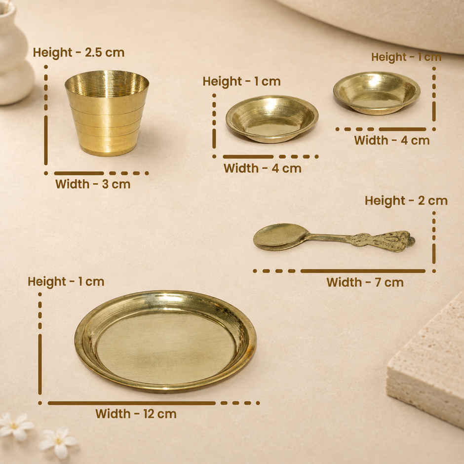 Brass Polish Bhog Thali Set | Diacraft