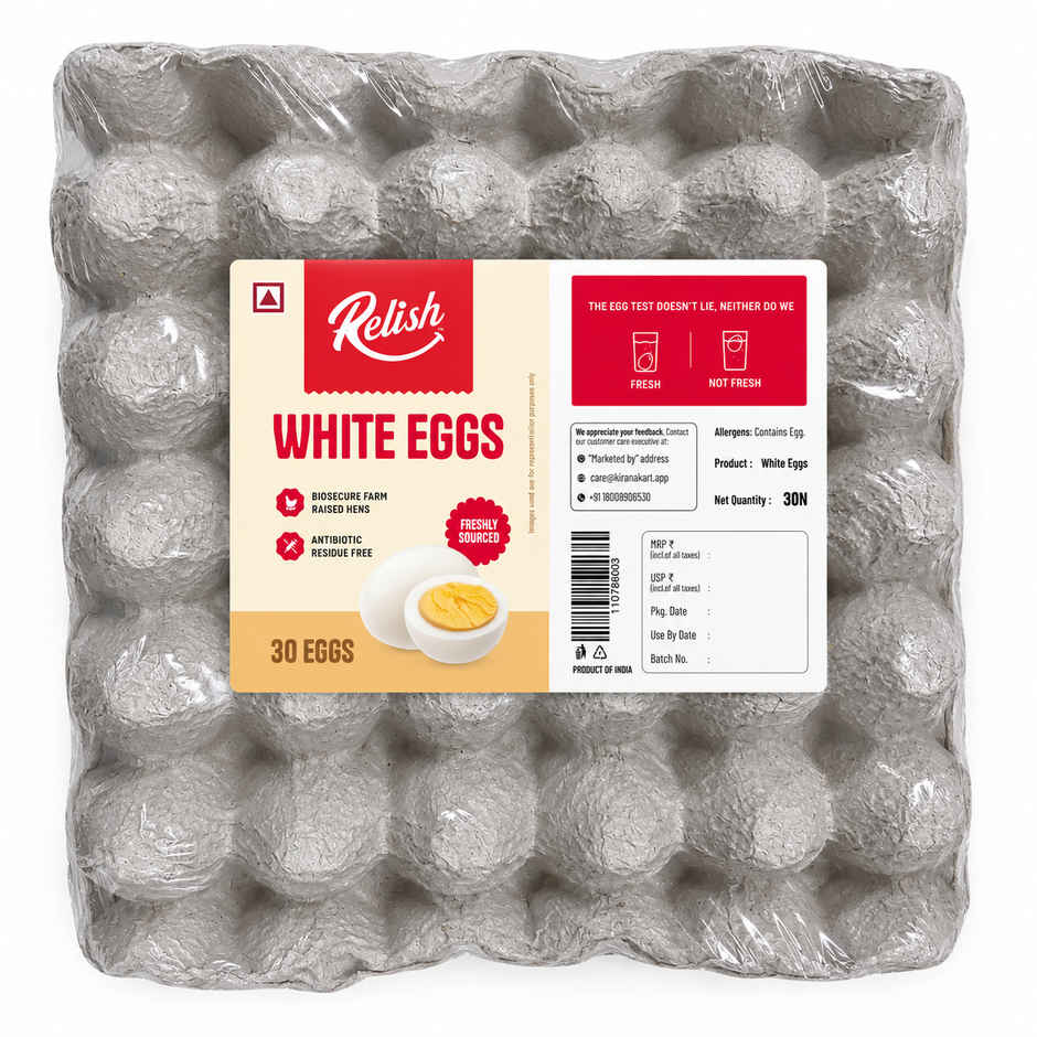Relish White Eggs - Pack of 30