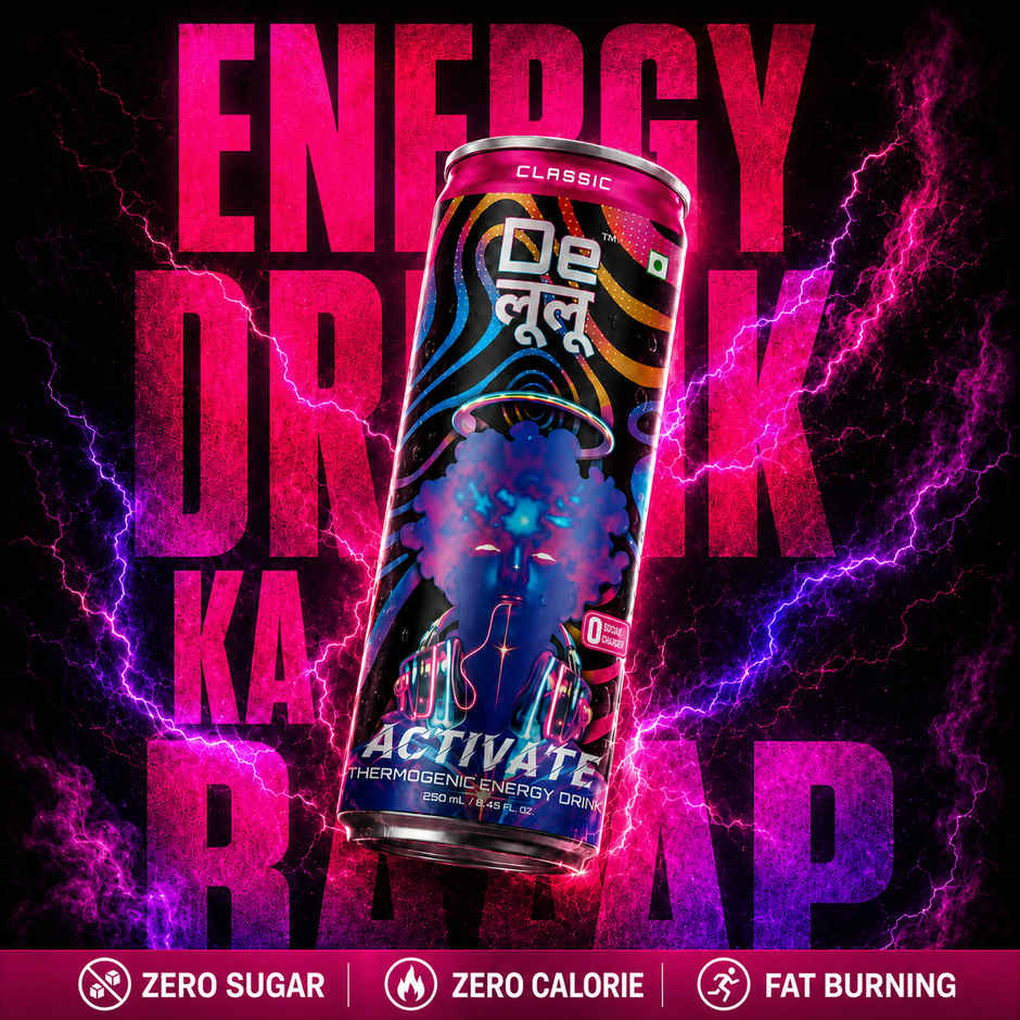 Delulu Activate Classic | Thermogenic Energy Drink Zero Sugar Zero Calorie Refreshing Beverage