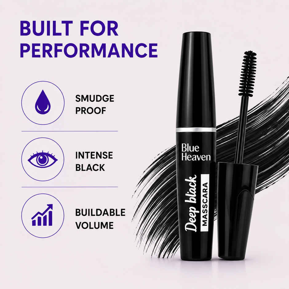 Blue Heaven Deep Black Mascara | Waterproof & Smudgeproof